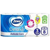 Туалетная бумага Zewa Deluxe Delicate Care белая 3-слойная 8шт