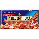 Шоколад молочный Millennium Golden Nut с цельным миндалем 100г